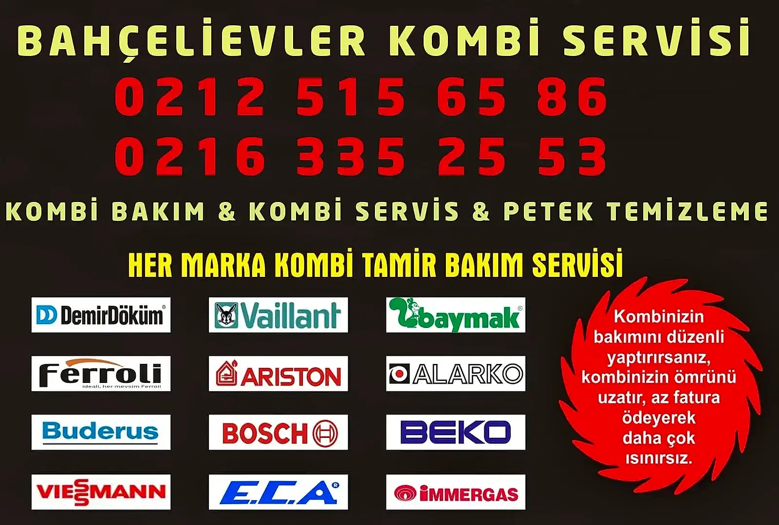Bahçelievler Kombi Servisi